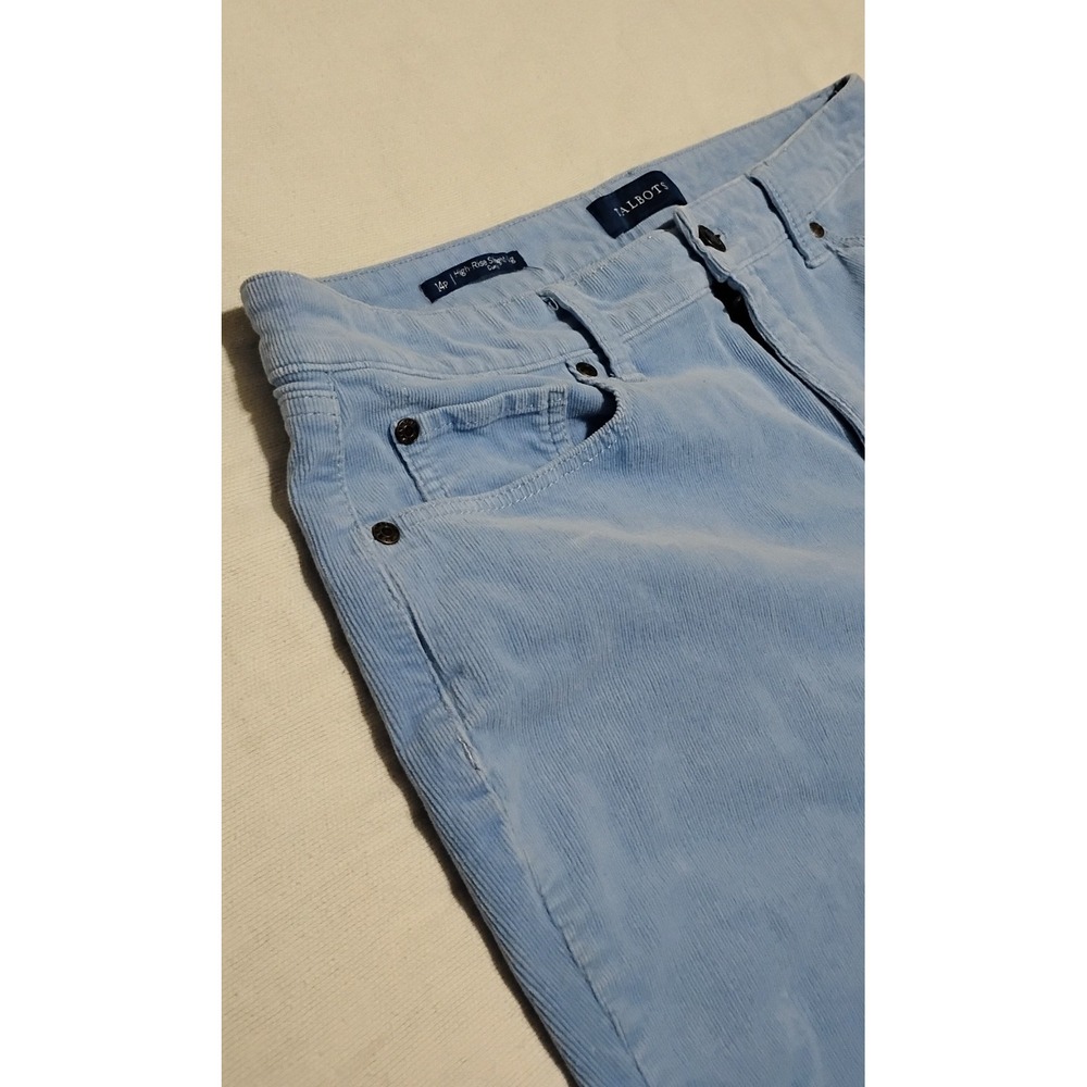 Talbots Curvy High Rise Corduroy Pants Light Blue Coastal Academia